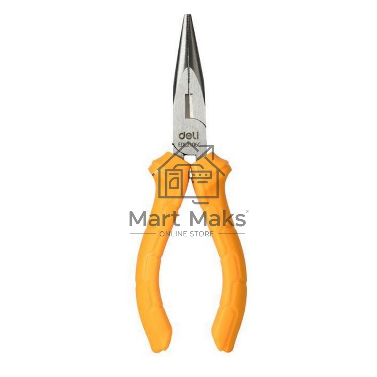 Удлиненные плоскогубцы Deli DL2106C 160мм, пластиковая рукоять