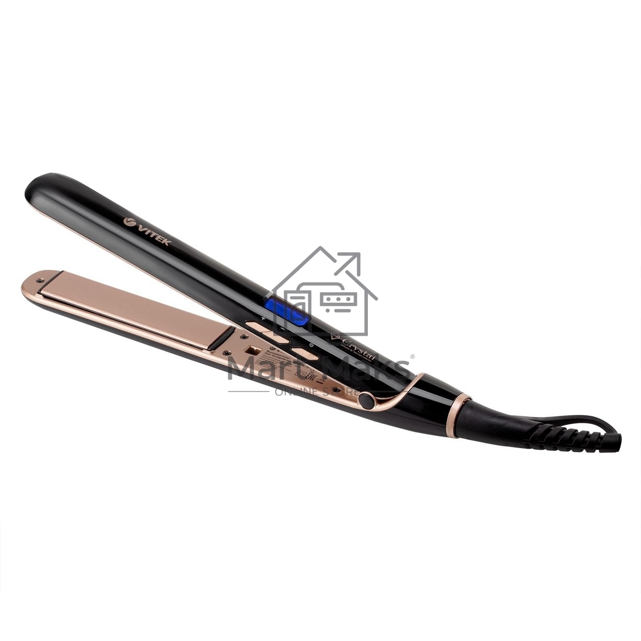 Выпрямитель Vitek Crystal VT-8410 45Вт черный макс.темп.:230С покрытие:керамико-турмалиновое