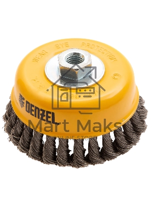 Щетка для УШМ Denzel 125 мм, Чашка, крученая нержавеющая проволока 0,5 мм, М14 746273