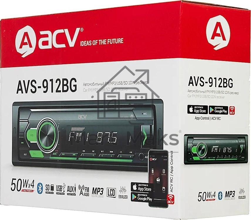 Автомагнитола ACV AVS-912BG 1DIN 4x50Вт