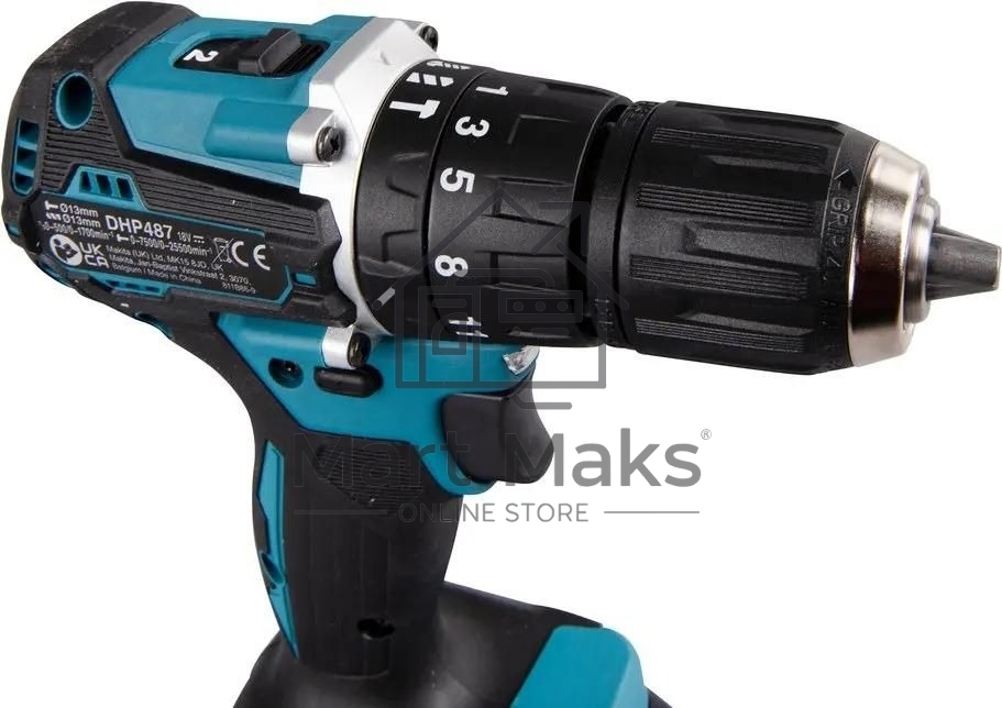 Дрель-шуруповерт аккумуляторная Makita DHP487Z Аккумуляторная, Ударная, Кейс