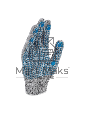 Перчатки трикотажные Сибртех х/б, 200 пар, ПВХ точка, 4 нити, 10 класс