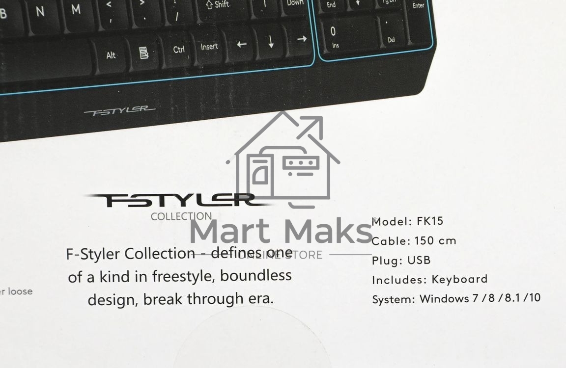 Клавиатура проводная A4Tech Fstyler FK15, USB, черный