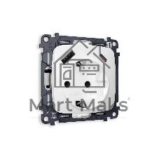 Комплект механизма электрической розетки OMEGA Белый матовый 2USB A+C 20W (быстрая зарядка) с/з QUANT (OP1300, VM160) MO130010