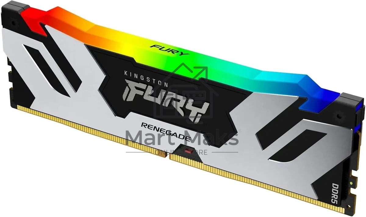 Оперативная память Kingston Fury Renegade, DDR5, 16GB (1x16GB), 7600MHz, CL38, DIMM, с радиатором, RGB, серебристый