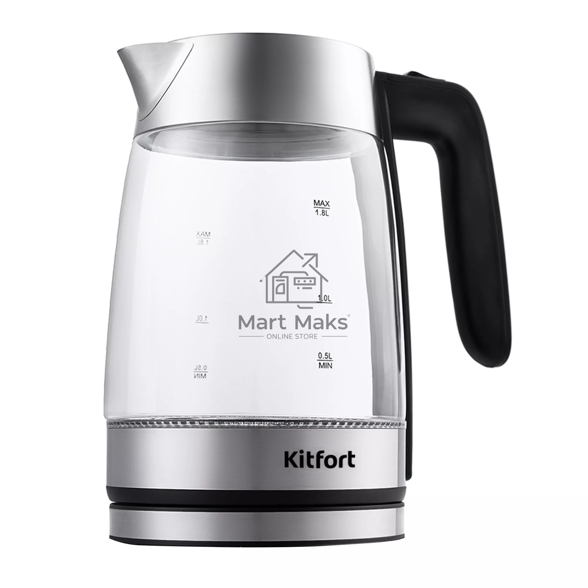 Чайник электрический KITFORT KT-641 1,8 л, 2200 Вт, серебристый