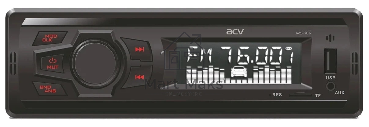 Автомагнитола ACV AVS-1701R 1DIN 4x15Вт