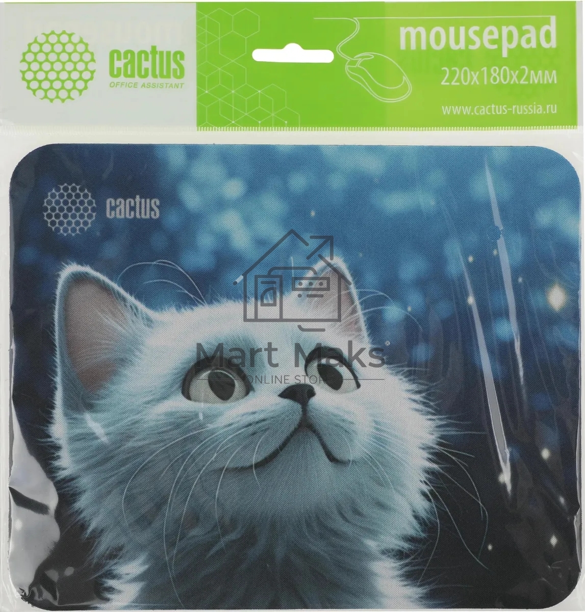 Коврик для мыши Cactus White Cat 220x180x2мм (CS-MPC-P06XS)