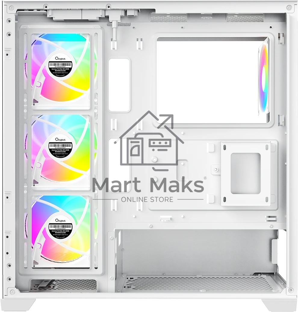 Компьютерный корпус Ocypus Gamma C72 WH ARGB  ATX / win / white / 4 ARGB fans / no PSU / Tempered Glass