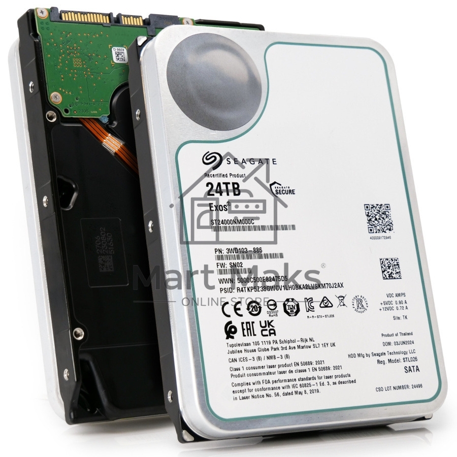 Жесткий диск HDD Seagate Exos 24Tb 7200rpm SATA 512Mb 3.5