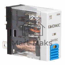 Реле миниатюрное промышленное, 1CO, ком. ток 12А, AgSnO2, напряжение 24V DC, опция: тест-кнопка+светодиод+защитный диод