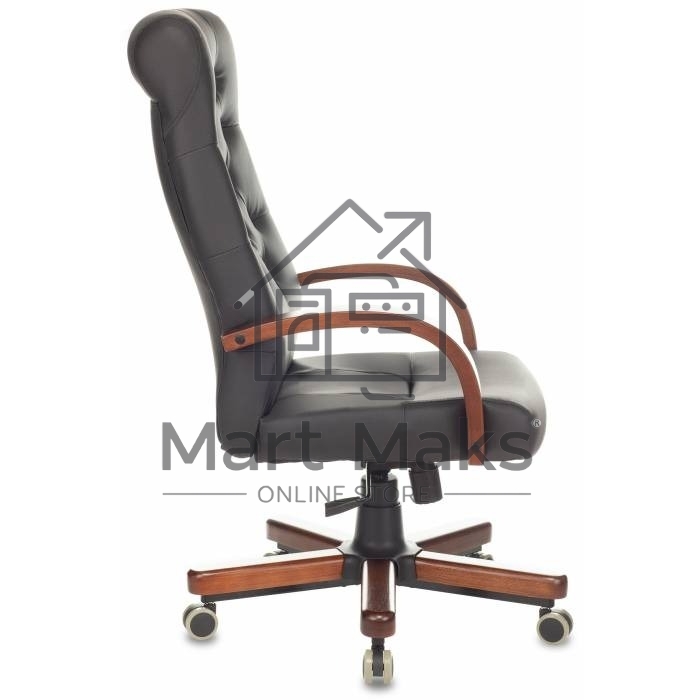 Кресло руководителя Бюрократ T-9928WALNUT/ECO черный, эко.кожа, крестовина металл/дерево