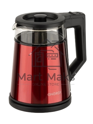 Чайник Energy E-200 (1,2 л), стекло, красный, двойной корпус