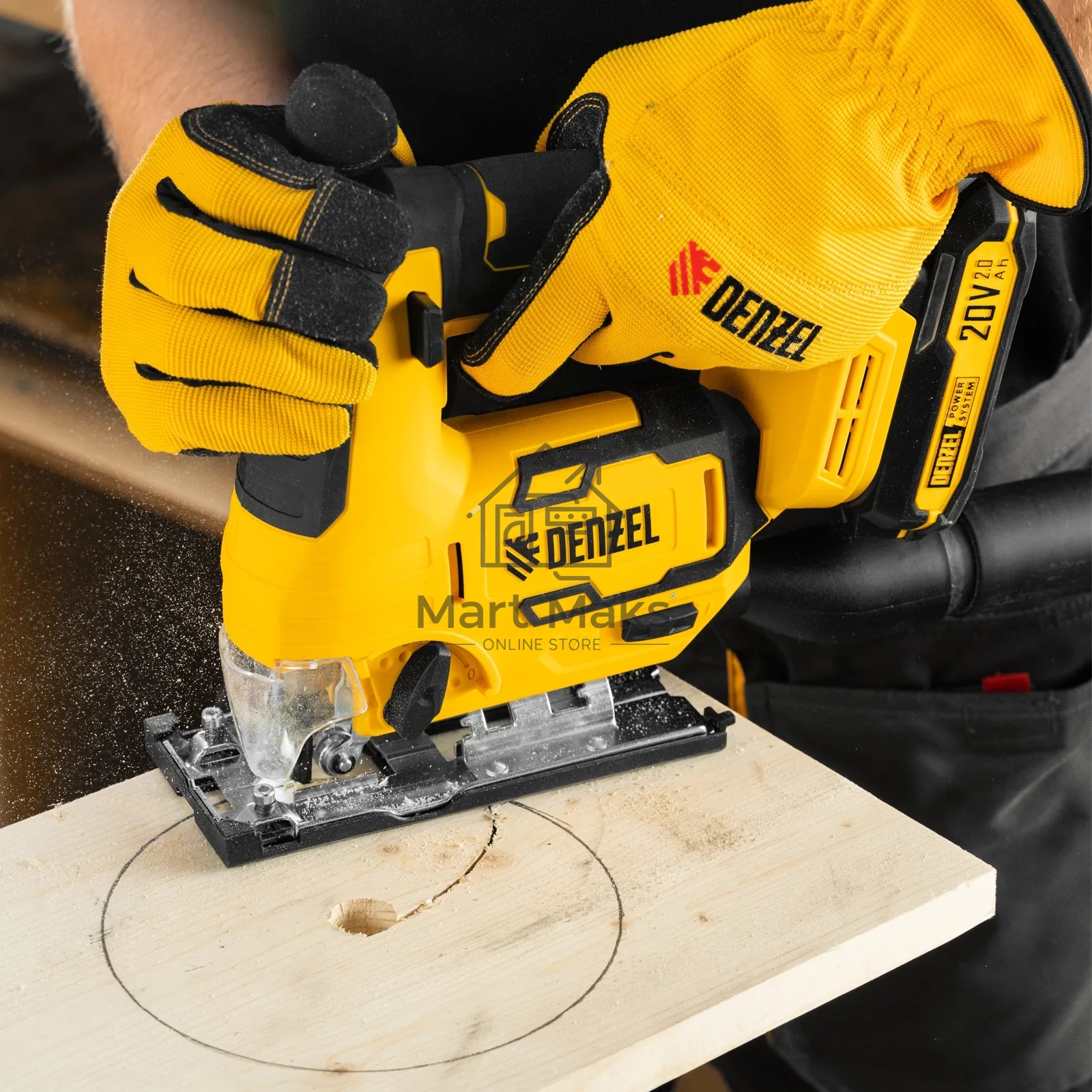 Лобзик аккумуляторный Denzel CJH-20-80, Li-Ion, 20 В