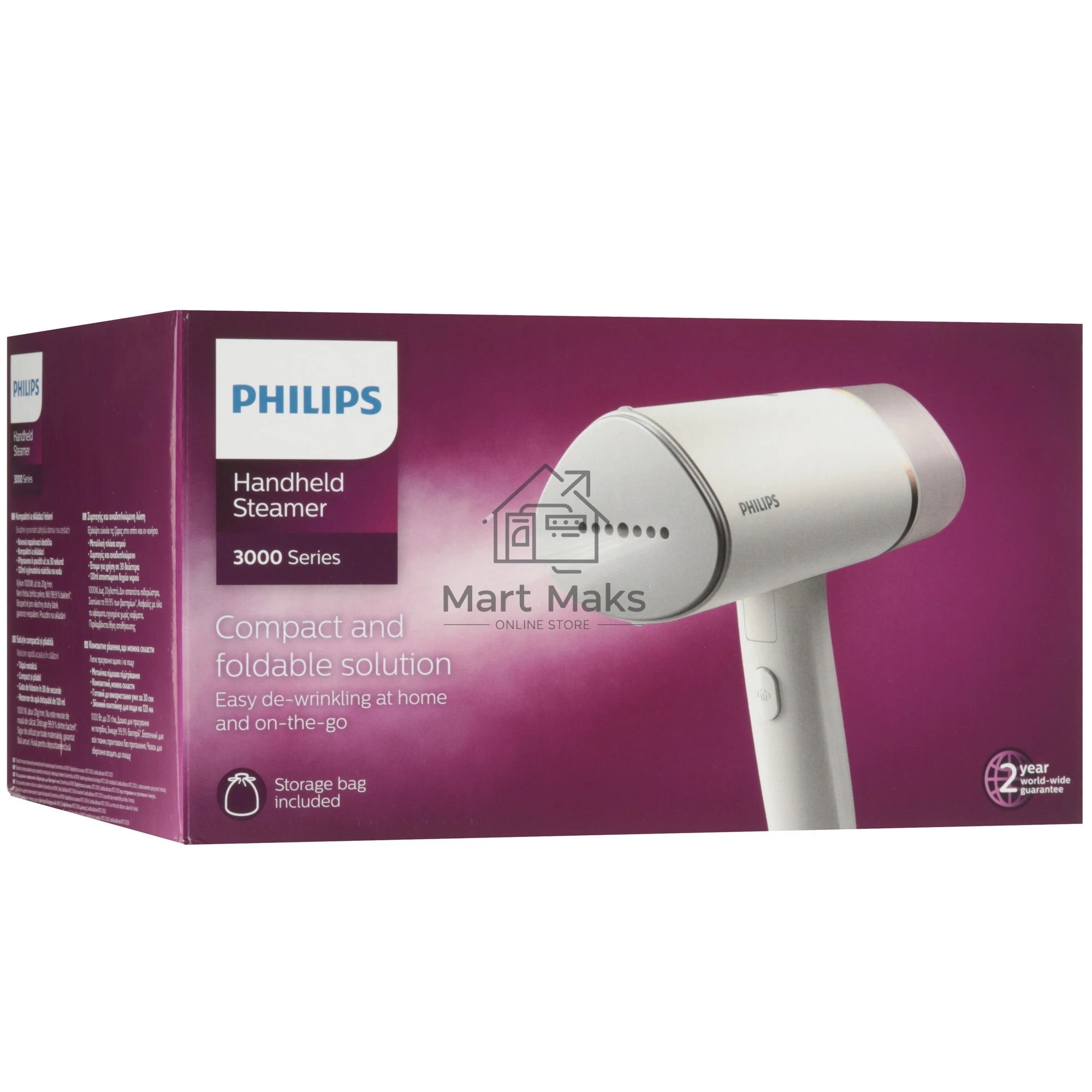 Отпариватель Philips STH3020/10 белый, 1000 Вт, 20 г/мин, 120 мл