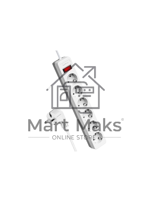 Удлинитель с сетевым фильтром Космос 6х3м с заземл. 16А IP20 3.5кВт с предохранителем 3х1 индикатор сети бел.