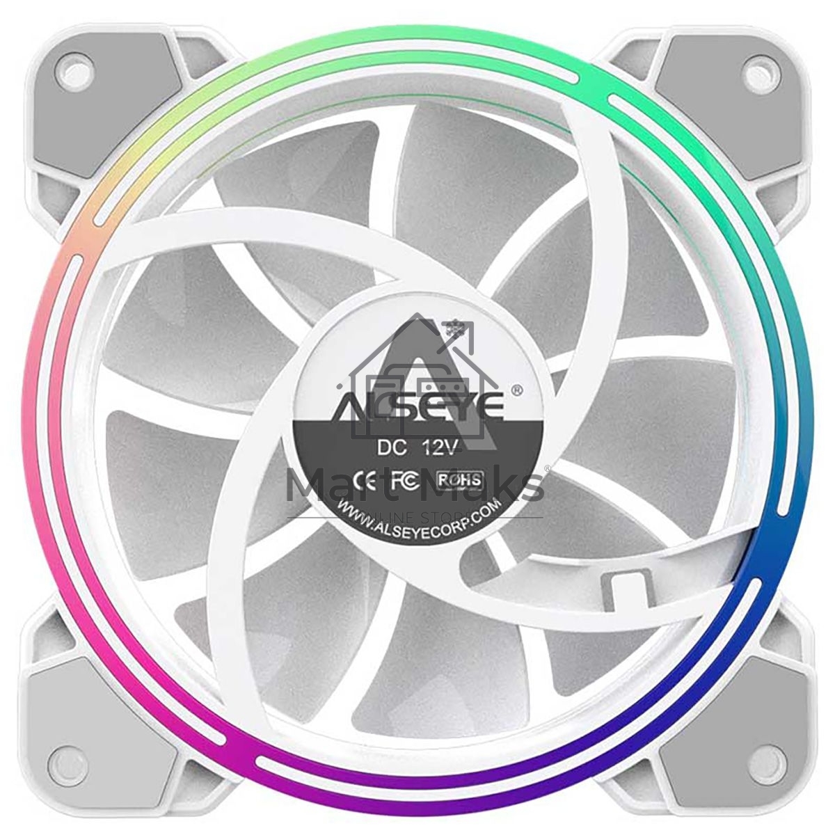 Вентилятор для корпуса Alseye Halo 4.0-W kit (3шт.) белый, 120 мм, 1300 об/мин, 24.8 дБ, 4 pin