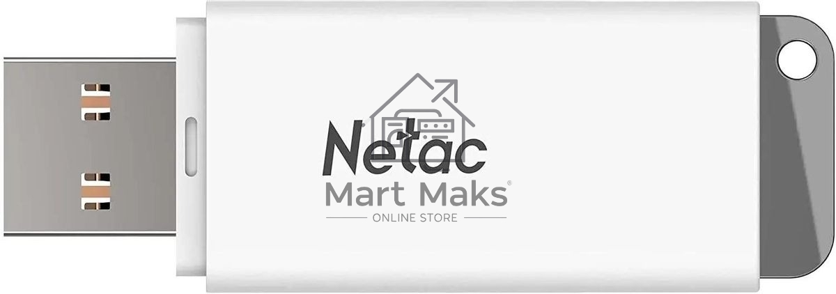 Флешка USB R/W Netac U185, 4ГБ, USB2.0, белый NT03U185N-004G-20WH