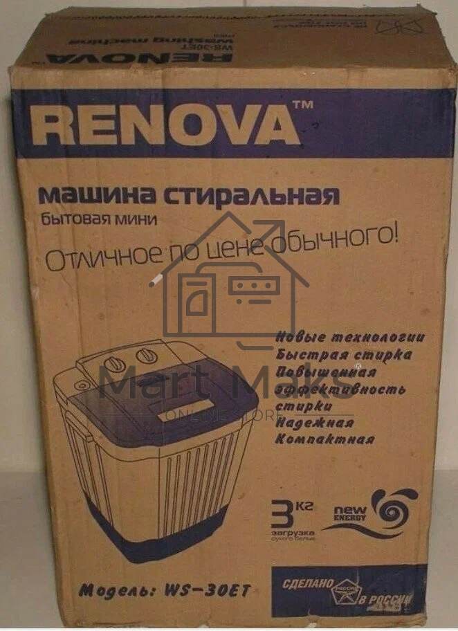 Стиральная машина Renova WS-30ЕT белый, загрузка вертикальная3 кг, без отжима, класс: А+
