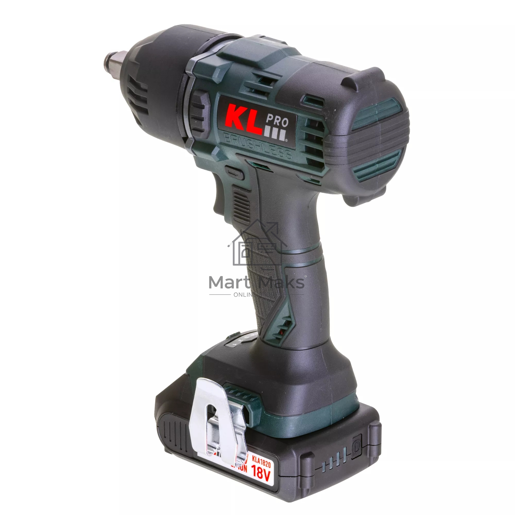 Профессиональный бесщеточный гайковерт аккумуляторный KLPRO KLSS18BH-20 (18В, Li-ion-2шт, 2.0А·ч, 400Нм, 2 скорости, подсветка,З/У,в кейсе)