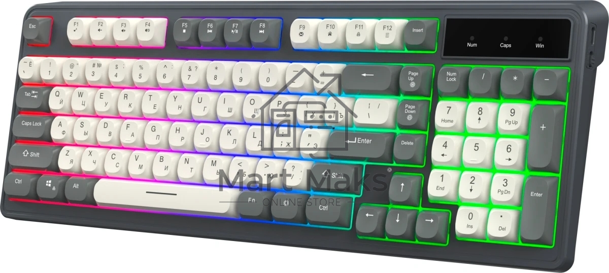 Клавиатура Oklick 731G проводная, USB Type-A, серый/белый