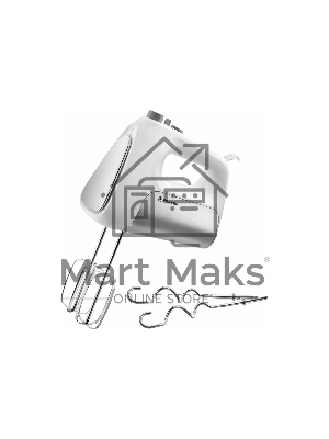 Миксер BRAYER BR1303, 500 Вт, корп.из нерж.стали, 5 режимов, 2 крюка, 2 венчика