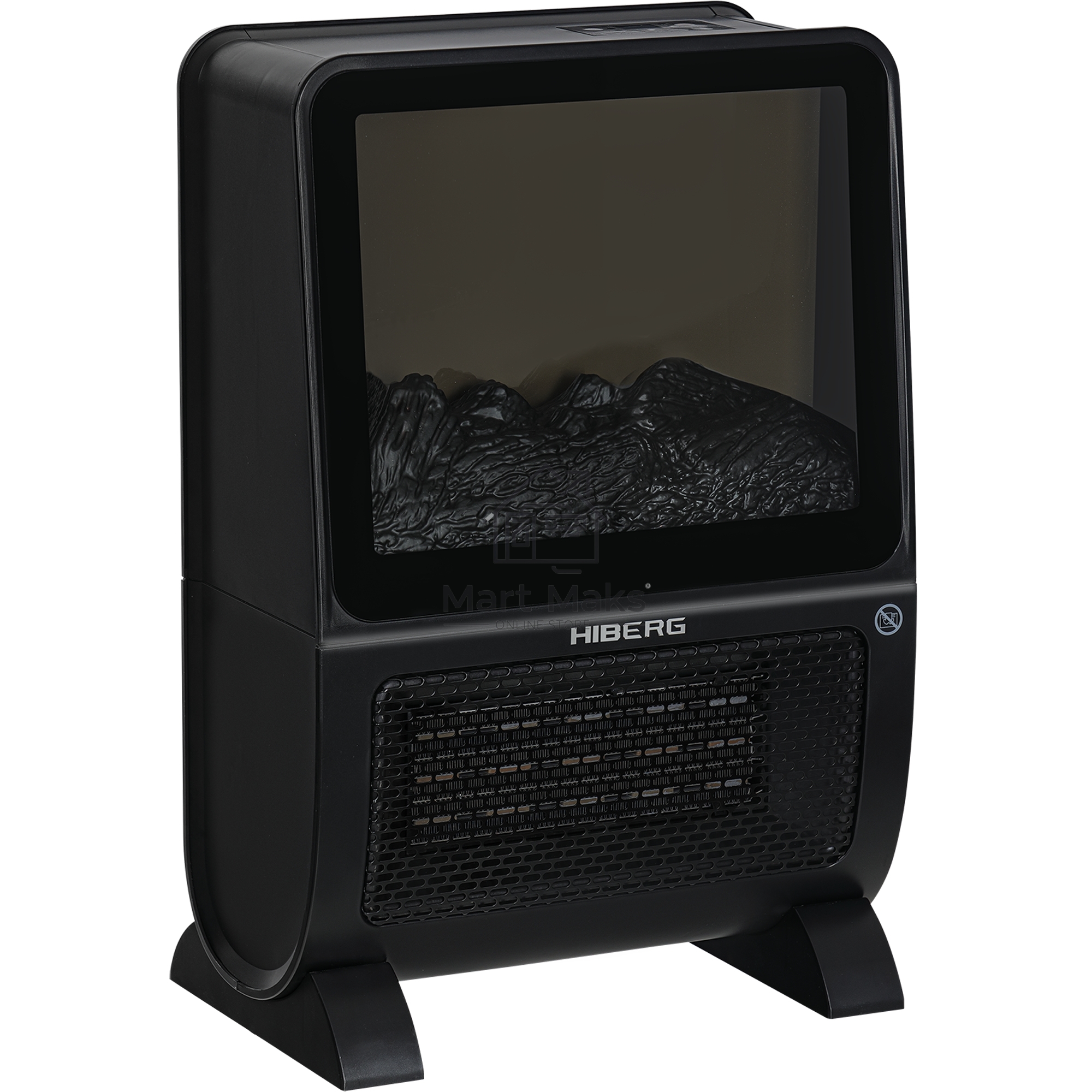 Тепловентилятор HIBERG TSF 3000 B, черный, 2000 Вт, 30 м2, с 3D - камином