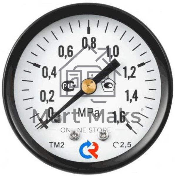 Манометр общетехнический осевой ТМ-310Т.00 0...0,6 МРа 1/4' 150С кл.2.5