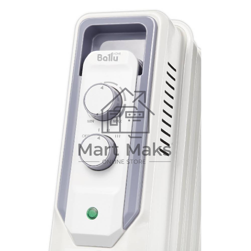 Масляный обогреватель Ballu CUBE BOH/CB-09W (9 секций), белый, 2000 Вт, 25 м2, механический термостат
