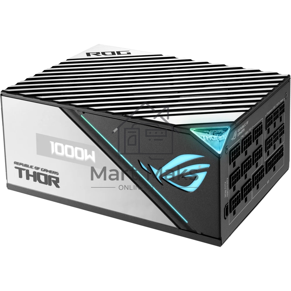 Блок питания ASUS ROG-THOR-1000P2-GAMING (90YE00L4-B0NA00). 1000Вт, 80 PLUS Platinum, 135мм, модульный, комбинирован серый и черный