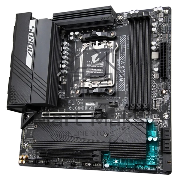 Материнская плата Gigabyte B650M AORUS ELITE AX, AM5, AMD B650, 4xDDR5, 4xSATA, 2xM.2, 1xPCI-E 5.0 x4, 1xPCI-E 4.0 x16, 1xHDMI, 1xDP, 1x 2.5Gb LAN, 4xUSB-A 2.0, 5xUSB-A 3.2 Gen 1, 2xUSB-A 3.2 Gen 2, 1xUSB-C 3.2 Gen 2, 2x3.5 мм, 7.1, Micro-ATX