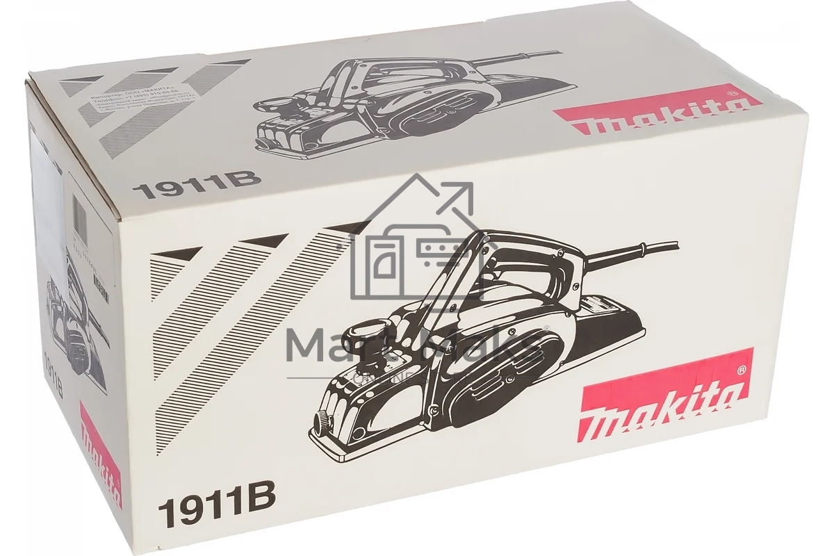 Рубанок Makita 1911B Рубанок,840Вт,16000об\м,ширина-110мм,глуб-3.5мм,4.2кг,кор