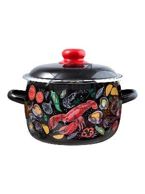 Кастрюля Appetite 1RC161M Лобстер с крышкой эмаль, сфер. 2 л