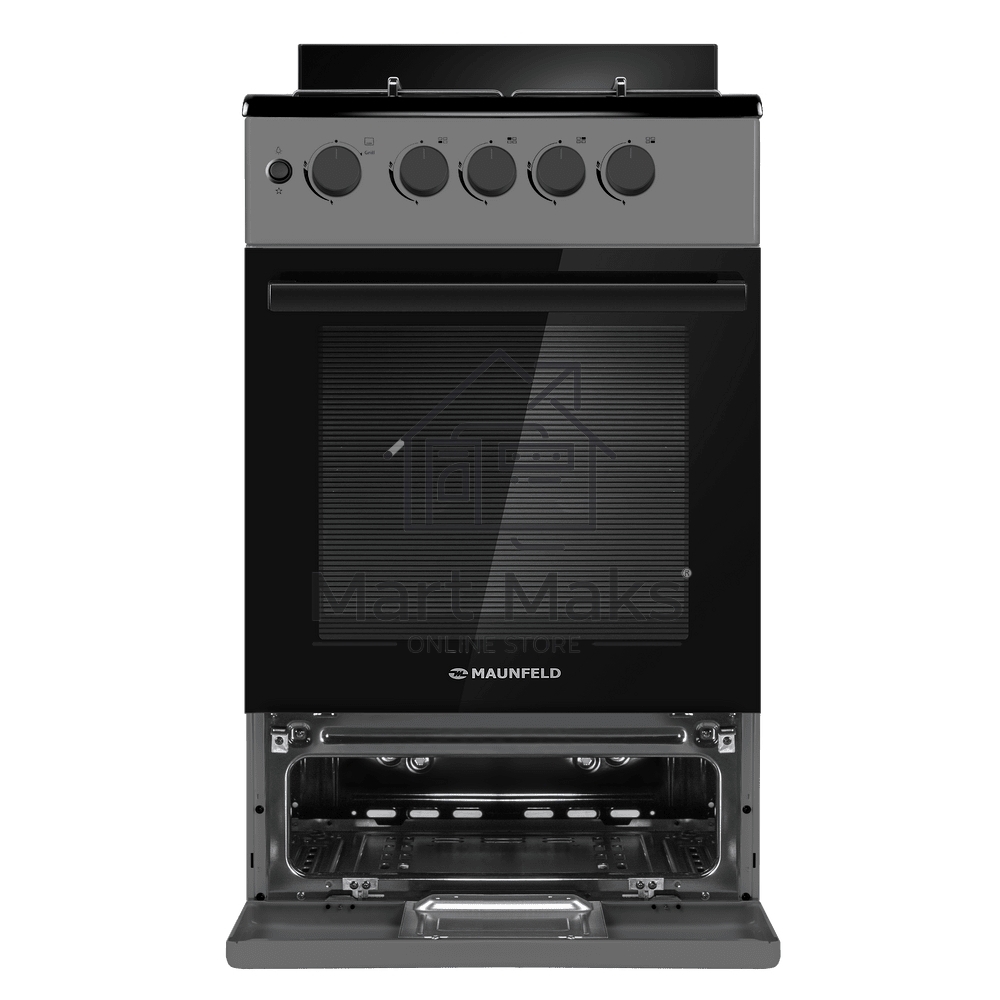 Плита газовая Maunfeld MGC50GEGR08 серый, конфорок 4 шт, духовка 59 л, 50 см x 88 см x 65 см