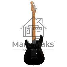 Электрогитара STAGG SES-60 BLK 6-ти струнная, корпус ольха, гриф клен, накладка палисандр, 21 лад, звукосниматели 2х сингла, 1х хамбакер, регуляторы 1x громкости, 2x тона, 5-ти поз. переключатель, колки литые никелированные, цвет черный