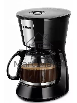 Кофеварка капельная Kitfort КТ-7260 черный/нержавеющая сталь, исп. кофе - молотый, 0,6 л, 550 Вт