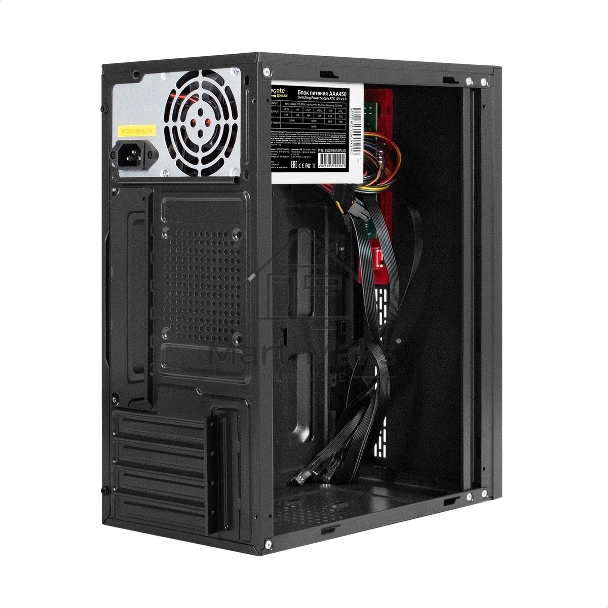 Компьютерный корпус Minitower ExeGate BAA-403-UNS350 (mATX, БП UNS350 с вент. 12см, 2*USB, HD Audio, черный)