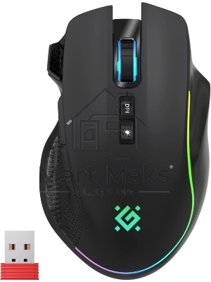 Мышь беспроводная/проводная Defender Immortal GM-421 черный, 10000 dpi, радиоканал, Bluetooth, USB, кнопки - 9