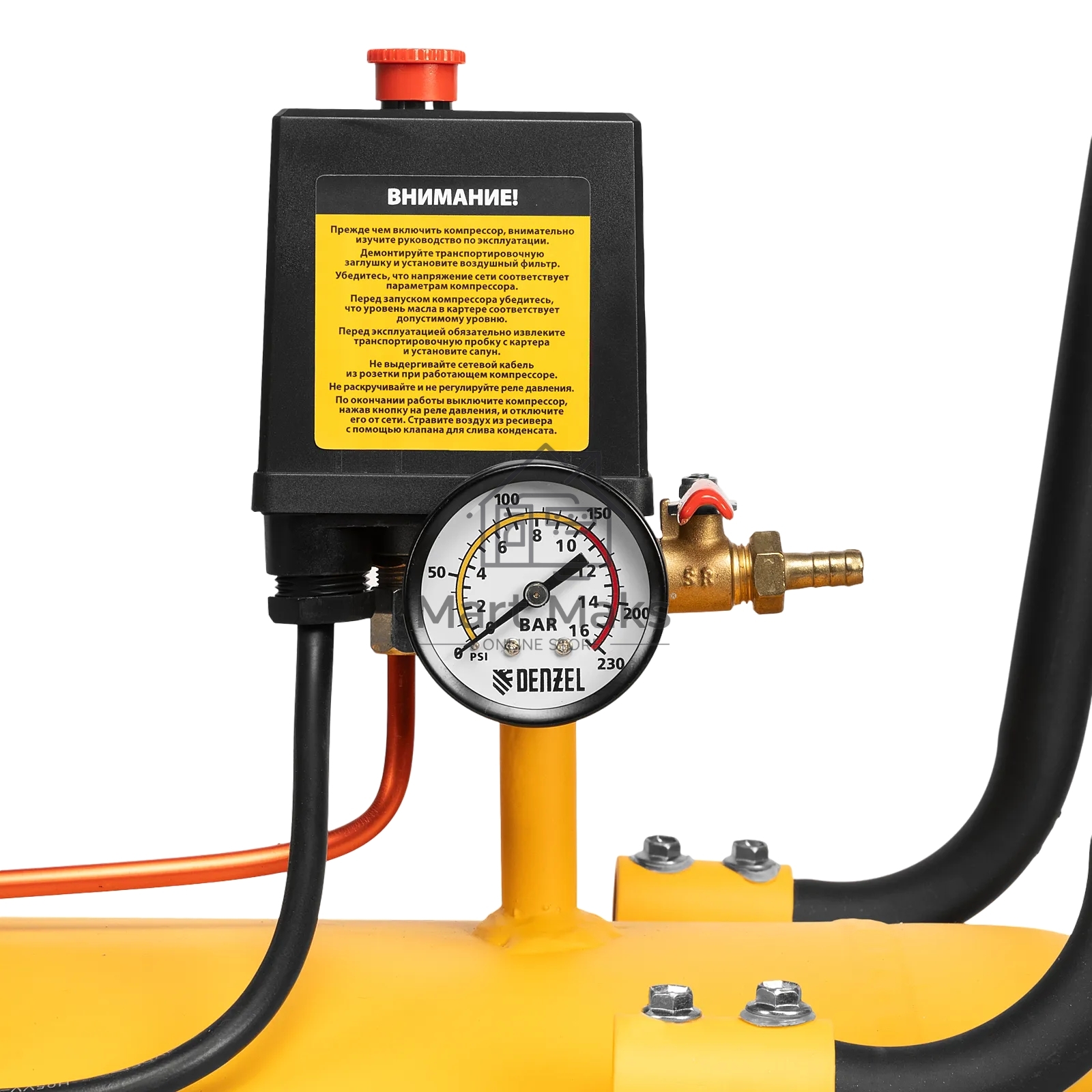 Компрессор воздушный Denzel BCI3000-T/200 рем. привод, 3,0 кВт, 200 л, 530 л/мин