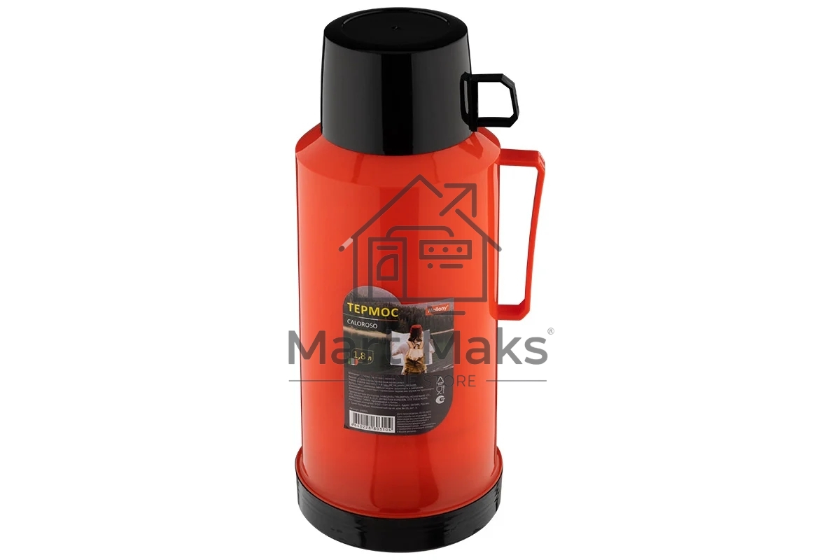 Термос в пластиковом корпусе со стеклянной колбой MALLONY CALOROSO, 1,8 л (106035)
