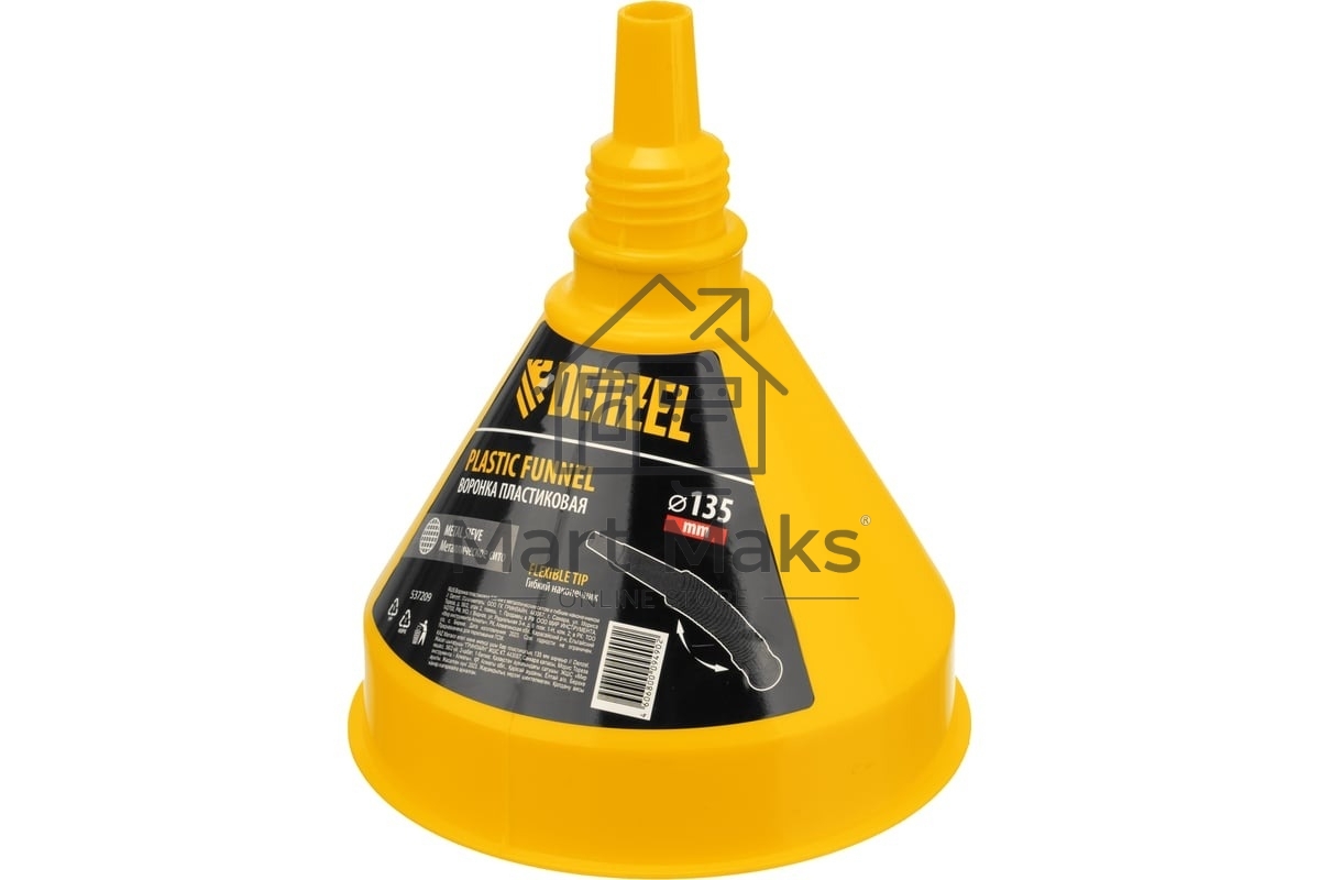 Воронка пластиковая Denzel 135 мм с металлическим ситом и гибким наконечником