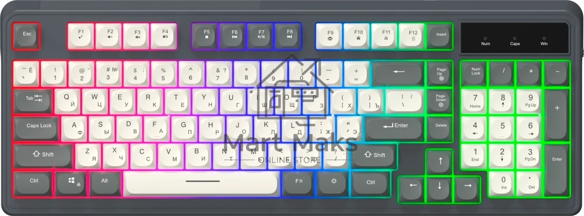 Клавиатура Oklick 731G проводная, USB Type-A, серый/белый