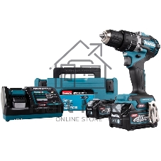 Дрель-шуруповерт Makita HP002GD201, 40 В, 2,5 Ач, 64 Нм, бесщеточный, ударный