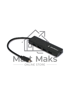Концентратор USB 3.0 Gembird UHB-C424, 4 порта, кабель Type-C 19см, с доп питанием (Type-C)