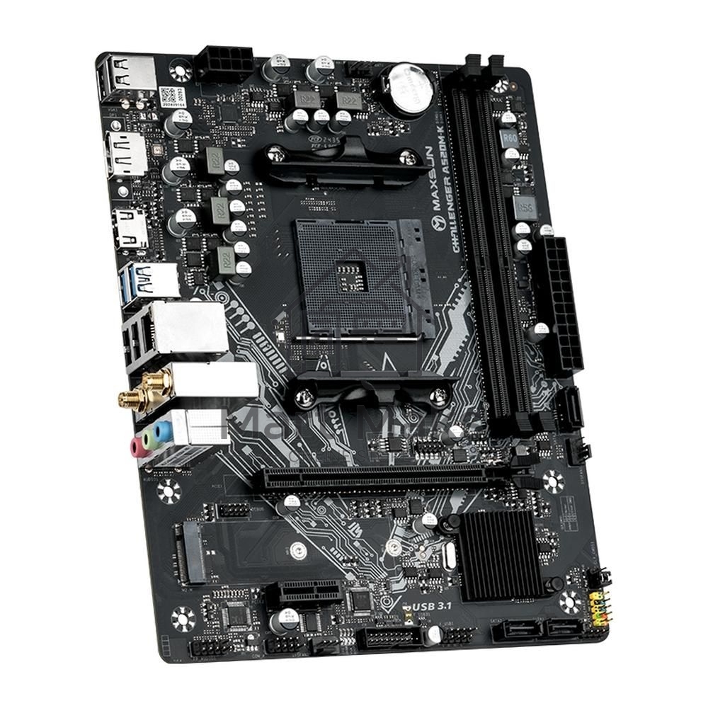 Материнская плата Maxsun MS-Challenger A520M-K WIFI A520, AM4, 2*DDR4, 1*PCIEx16, 1*PCIEx1, 2*M.2, 4*USB3.2Gen1, 6*USB2.0, 3*SATA3.0, 1G, VGA, HDMI, M-ATX, RTL