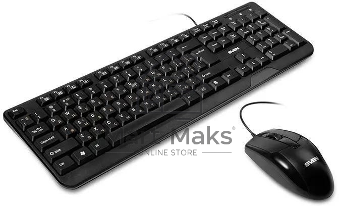 Комплект клавиатура + мышь SVEN KB-S330C черный (104+12Fn)+3кл, 1200DPI)