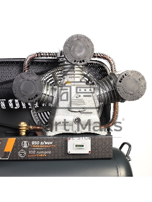 Компрессор Patriot KRX 950 L100 D, поршневой, ременной, масляный, 950 л/мин, 100 л, 10 бар, 5.5 кВт, 400 В