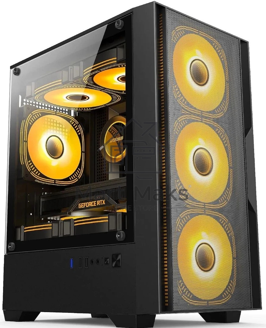 Компьютерный корпус Accord ACC-ZCU1B черный без БП mATX 3x120мм 1xUSB3.0 1xUSB3.1 audio