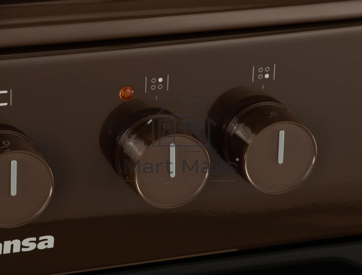 Плита электрическая Hansa FCEB53000 коричневый, конфорок 4 шт, духовка 69 л, 50 см x 85 см x 60 см