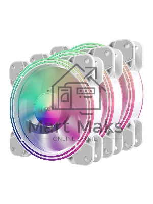 Вентилятор для корпуса Alseye Halo 4.0-W kit (3шт.) белый, 120 мм, 1300 об/мин, 24.8 дБ, 4 pin